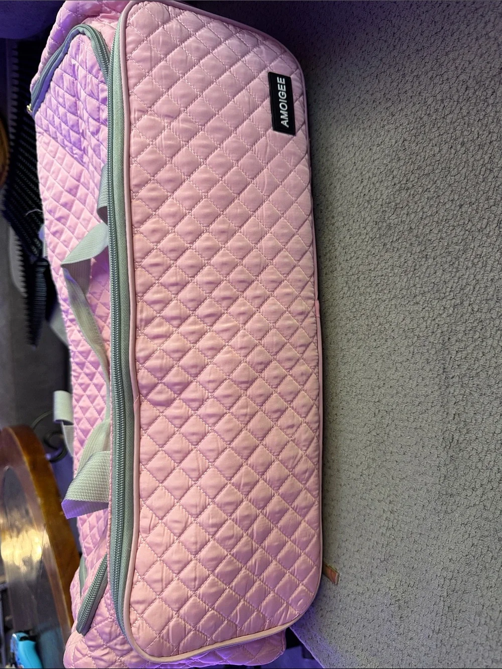 Pink Cricut Quilted Craft Storage Bag with Multiple Compartments